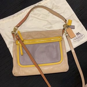 COACH Poppy Leather Color-block crossbody